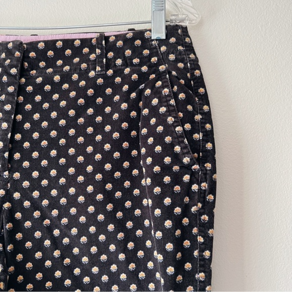 Y2K floral‎ black corduroy pants Lands End 8